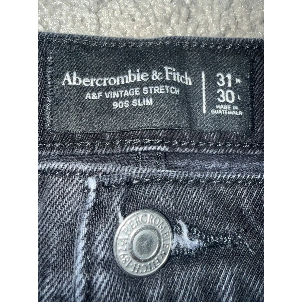 Abercrombie Fitch Vintage ‎ 90s Slim Black Wash Denim Jeans Men's 31x30